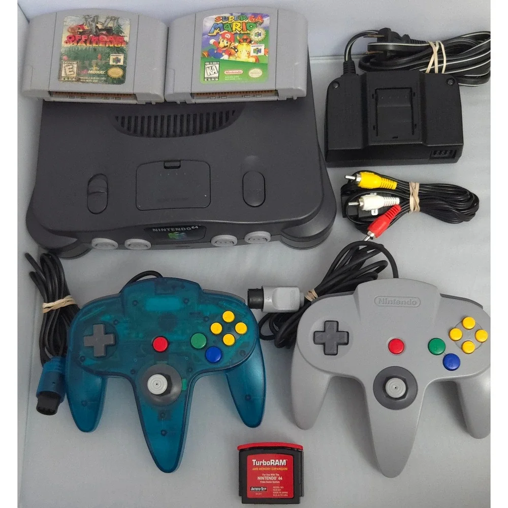 Nintendo 64 Console Bundle - N64 - Mario 64 - 2 Controllers - 4MB Expansion Pak